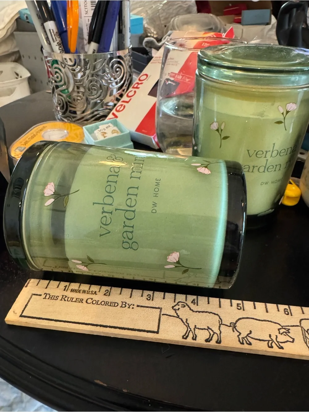 2 Francesca DW Home Verbena & Garden Mint Scented Candle - Green